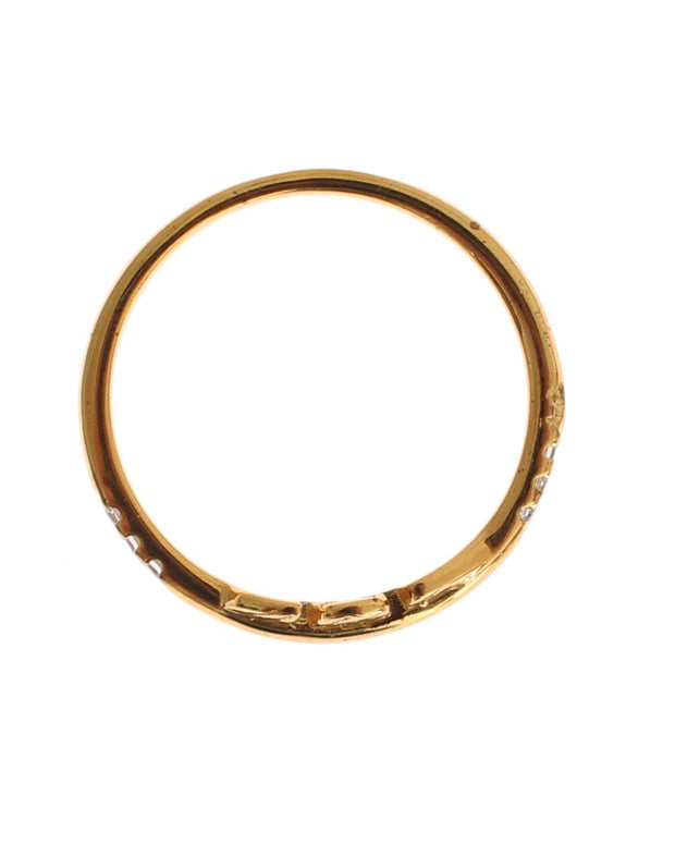 Elegant Gold Plated Sterling Silver CZ Ring