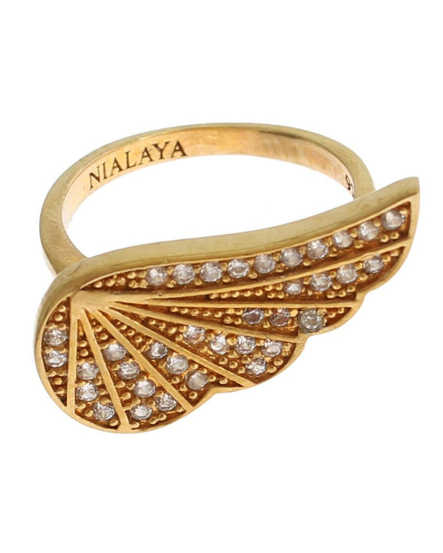 Glamorous Gold Plated Crystal Ring