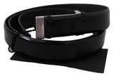 Elegant Black Leather Waist Belt