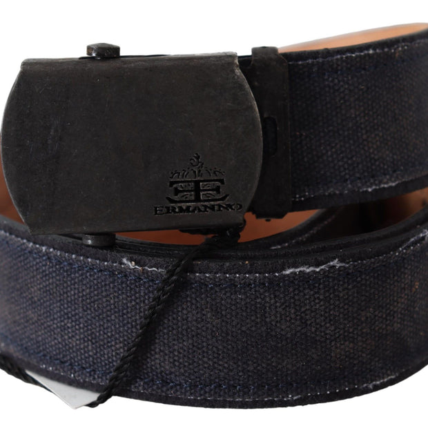 Chic Blue Leather Waist Belt