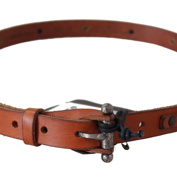 Elegant Leather Waist Belt in Brown