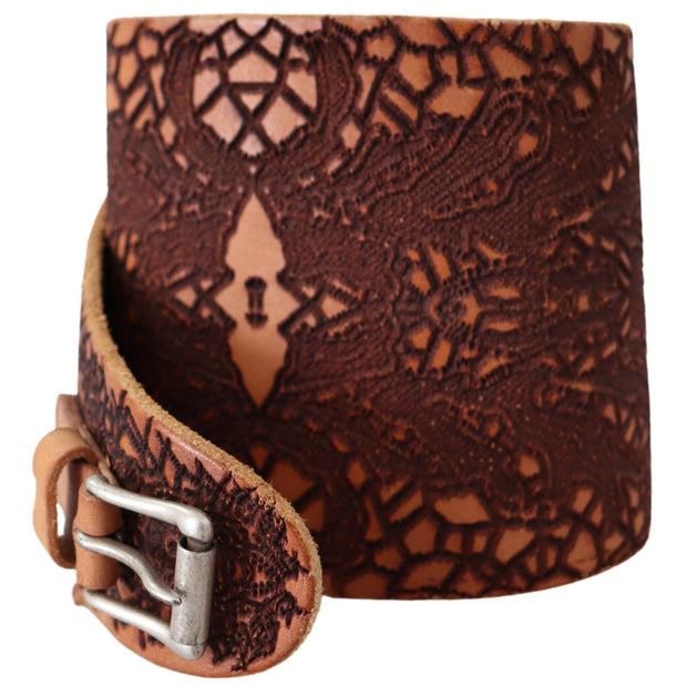 Elegant Brown Leather Fashion Belt