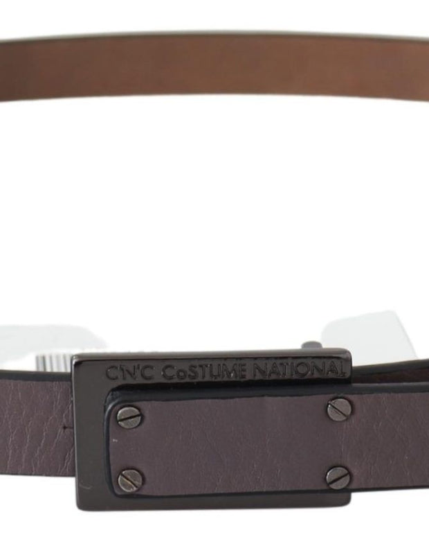 Elegant Dark Brown Leather Belt