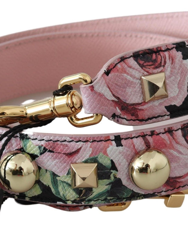 Pink Floral Gold Studs Bag Accessory Shoulder Strap