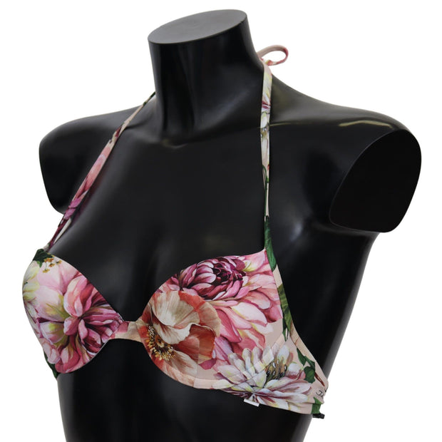 Floral Elegance Elastic Bikini Top