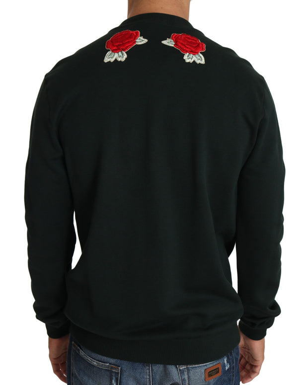 Green Crystal Heart Roses Gun Sweater