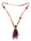 Elegant Red Crystal Gold-Plated Necklace