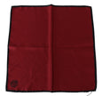 Elegant Red Silk Square Handkerchief