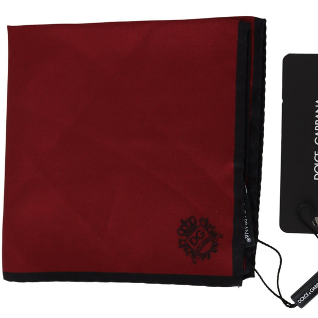 Elegant Red Silk Square Handkerchief