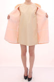 Chic Pink Silk-Blend Short Sleeve Coat