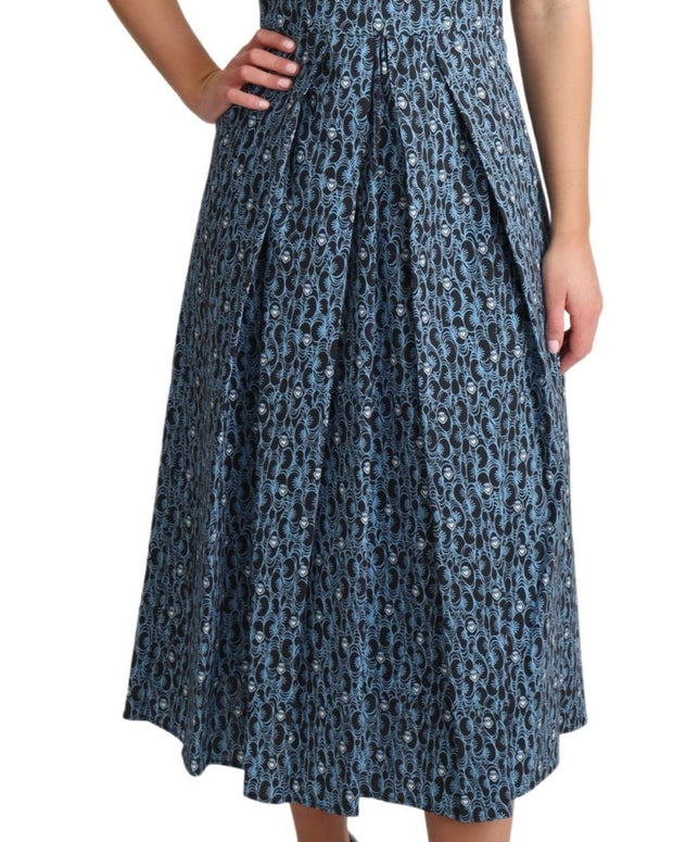Blue Heart Cotton A-Line Stretch Dress