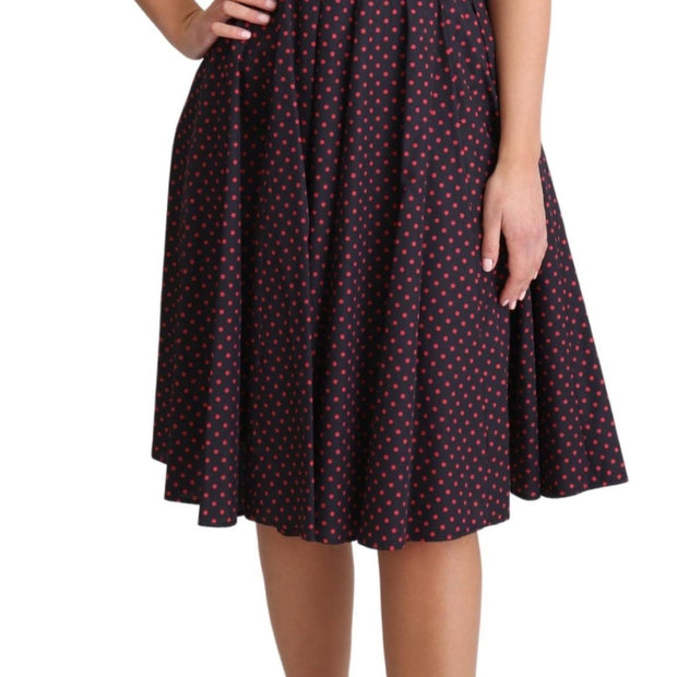 Chic Polka Dotted A-Line Sleeveless Dress