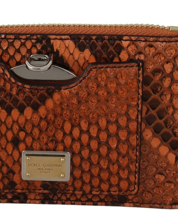 Brown Leather Coin Purse Wristlet Mirror AGNESE Wallet