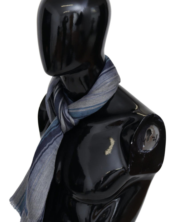 Elegant Multicolor Wool Scarf with Logo Embroidery