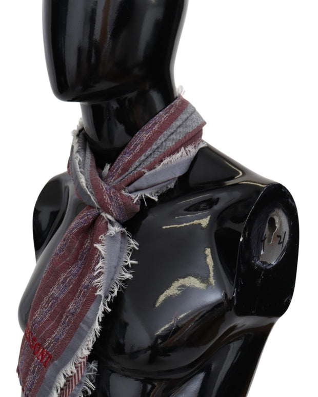 Chic Multicolor Wool Blend Designer Scarf