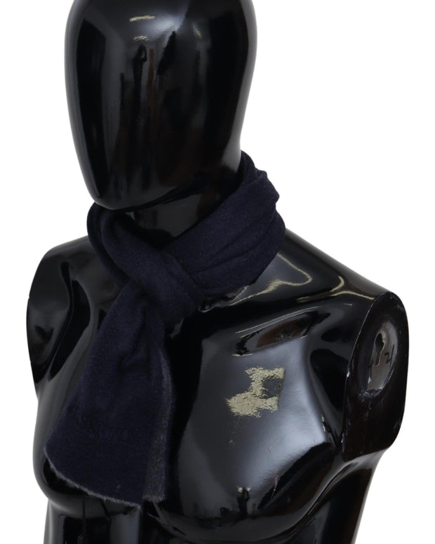 Chic Striped Wool Scarf with Logo Embroidery