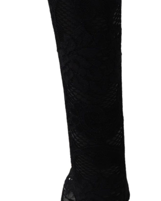 Black Taormina Lace Socks Boots Shoes Pumps