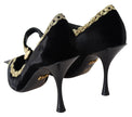 Elegant Velvet Patent Embroidered Pumps