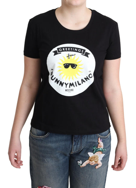 Chic Moschino Cotton Tee with Milano Print