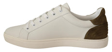 Chic White Leather Sneakers for Men