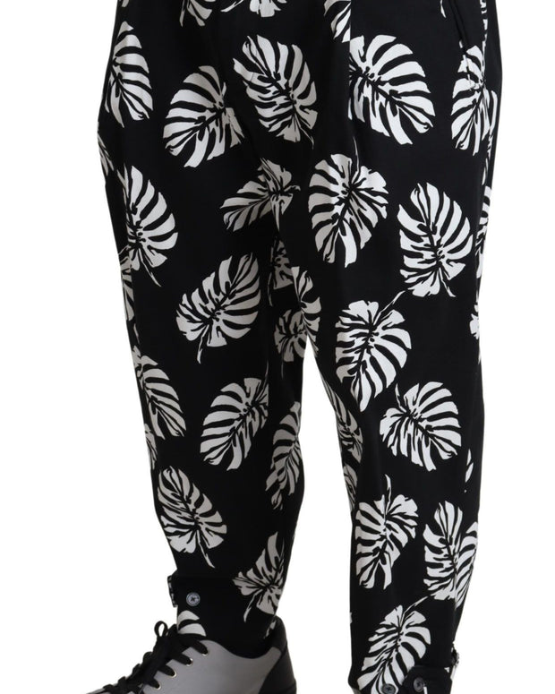 Black Leaf Cotton Stretch Trouser Pants Pants