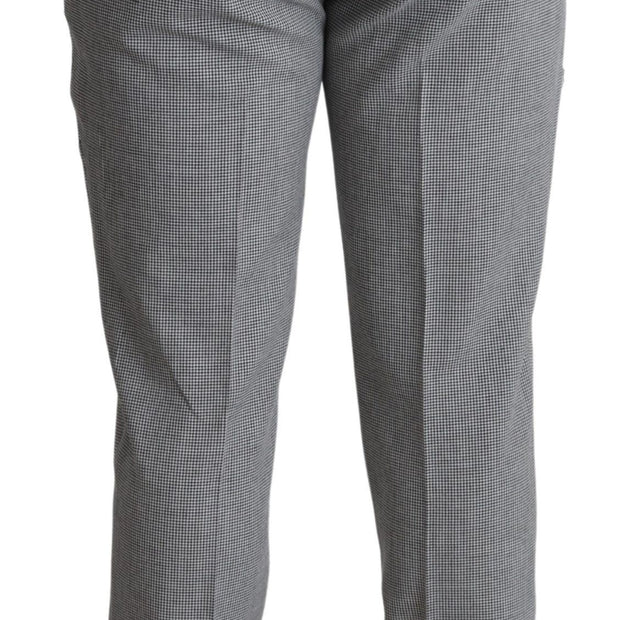 Elegant Checkered Wool Formal Trousers