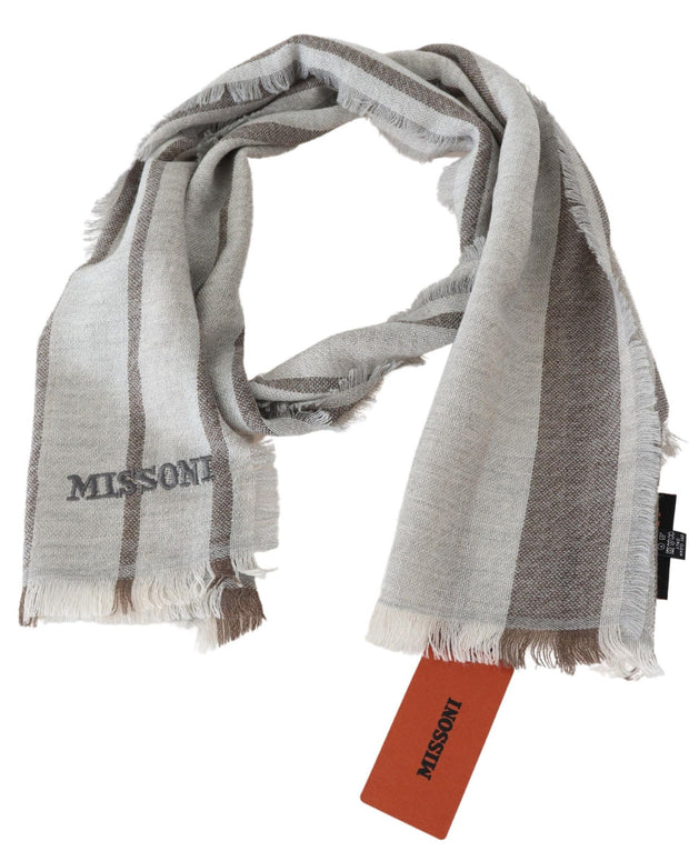 Multicolor Wool Stripe Fringe Scarf Unisex