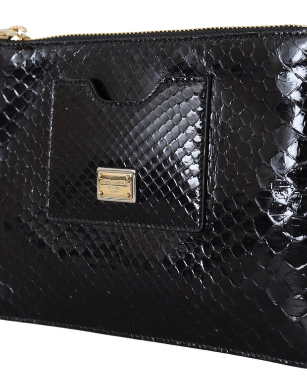 Black Leather Coin Purse Wristlet Mirror Agnese Wallet