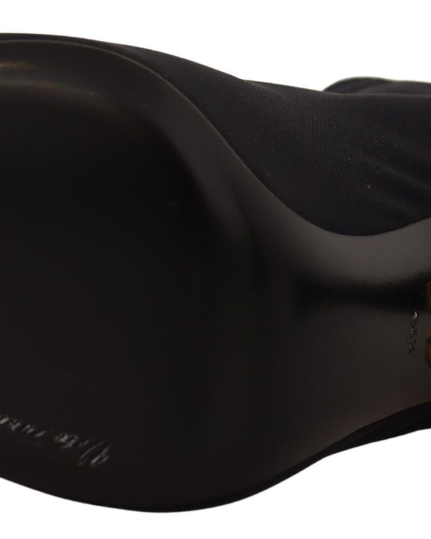 Black Stretch Short Ankle Boots Shoes