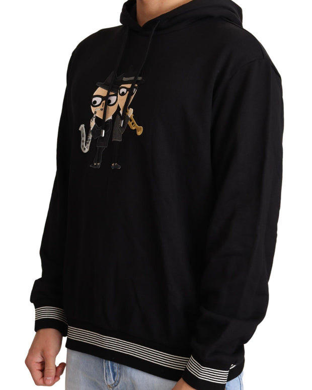Black Cotton Hooded #dgfamily Sweater
