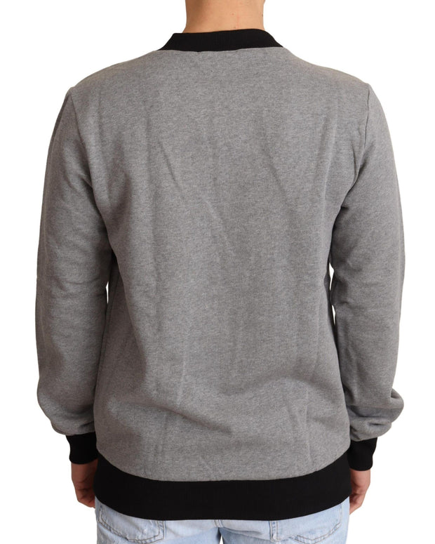 Gray Crown King Cotton Pullover Sweater