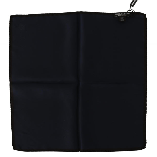 Elegant Silk Black Pocket Square Handkerchief