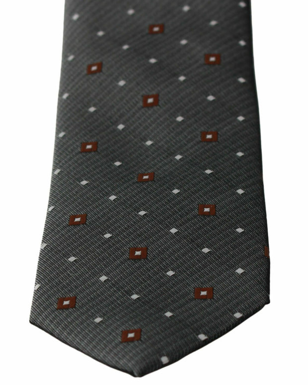 Gray Patterned Classic Mens Slim Necktie