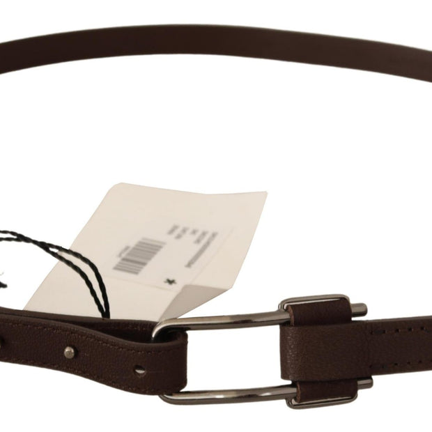 Elegant Brown Fashion Belt with Silver-Tone Buckle