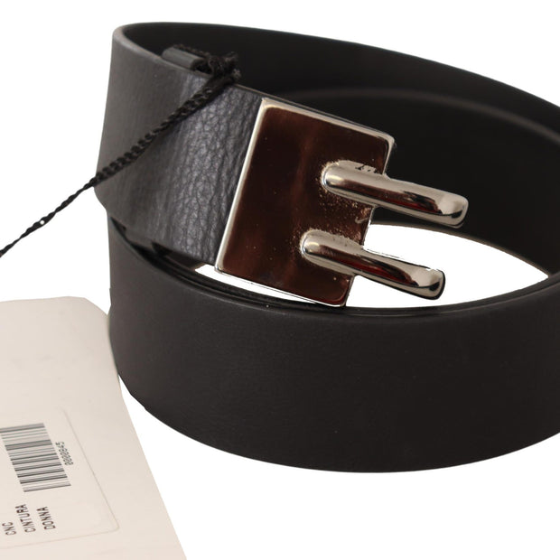 Elegant Black Leather Fashion Belt