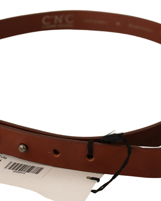Elegant Brown Leather Fashion Belt