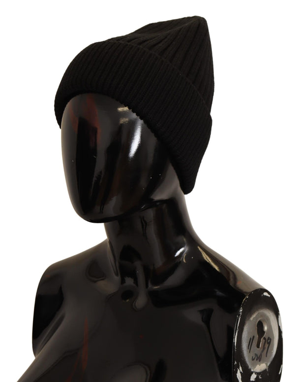 Black Wool Knit Women Winter Hat