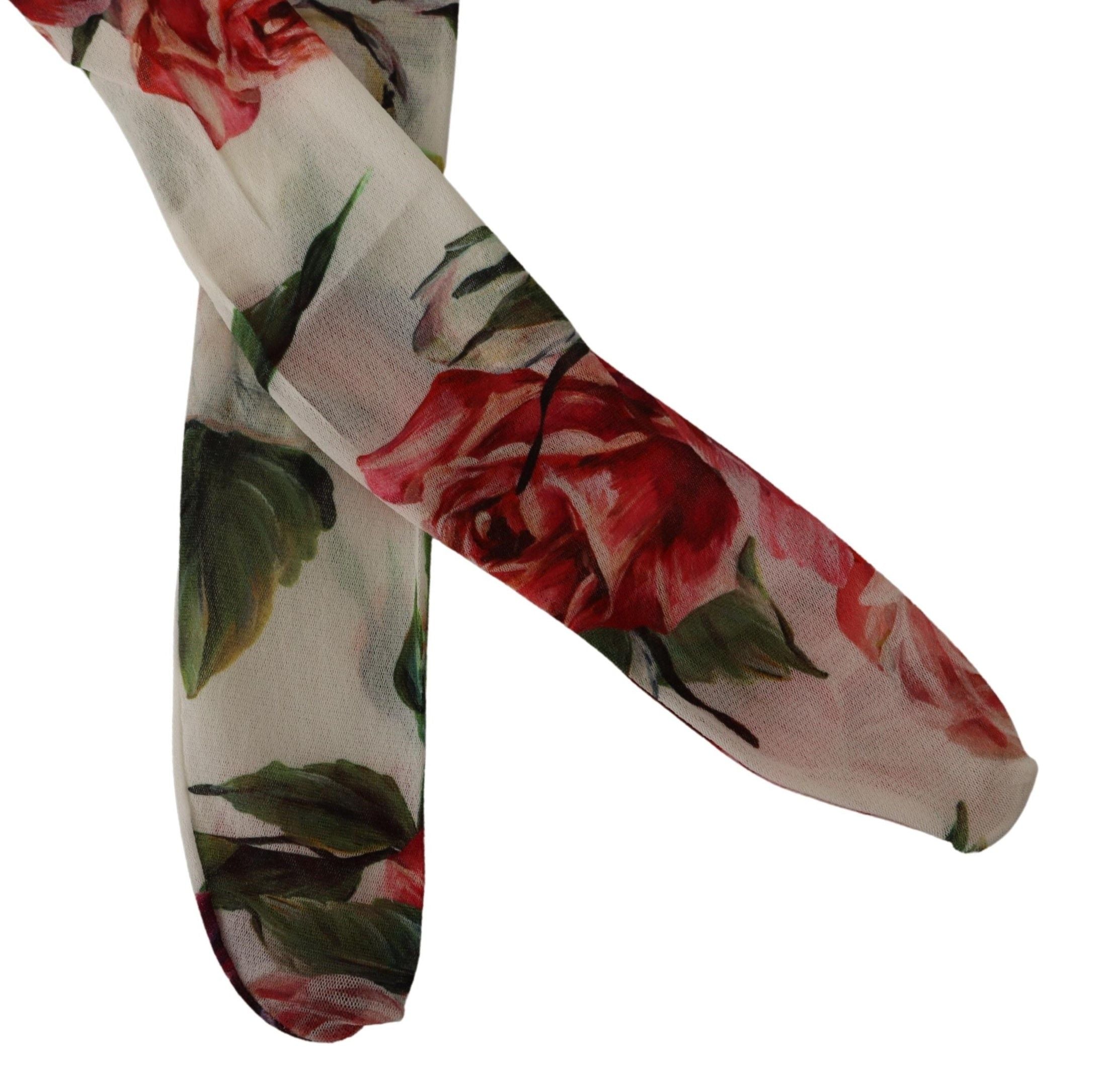 Floral Elegance Italian Nylon Tights