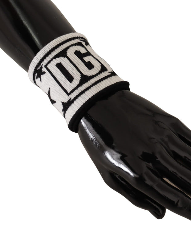 White Black Wool Logo #DGMILLENNIALS Wristband