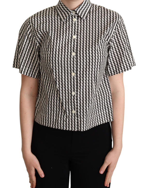 White Black Fantasy Pattern Shirt