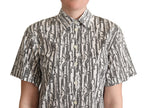 White Floral Collared Blouse Shirt