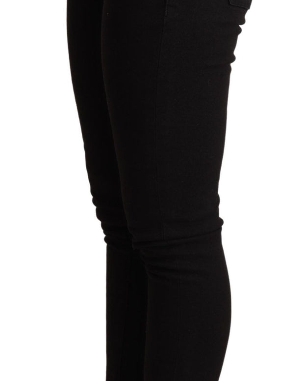 Black Skinny Denim Cotton Stretch Trouser