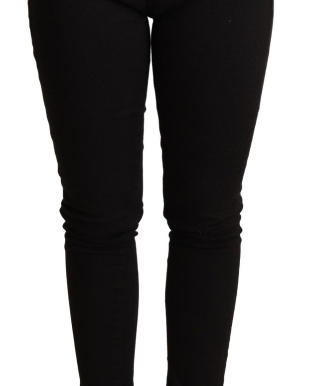Black Skinny Denim Cotton Stretch Trouser