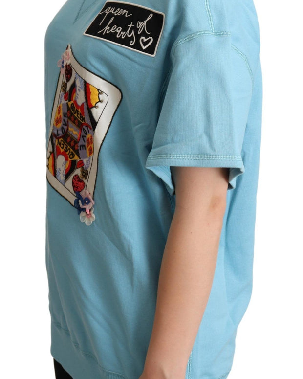 BLue Queen Of Hearts Card Sweater T-shirt