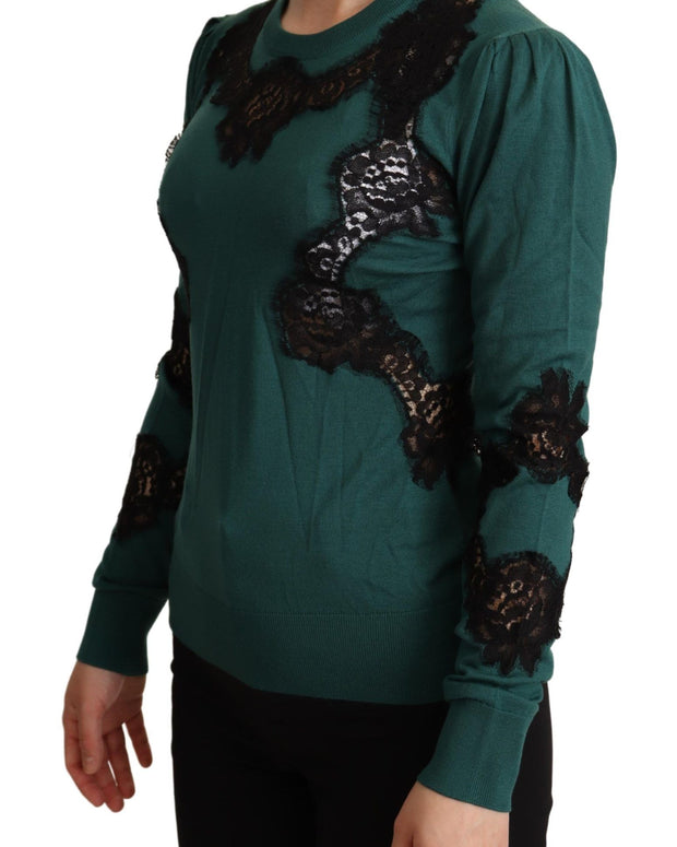 Green Wool Crewneck Sweater