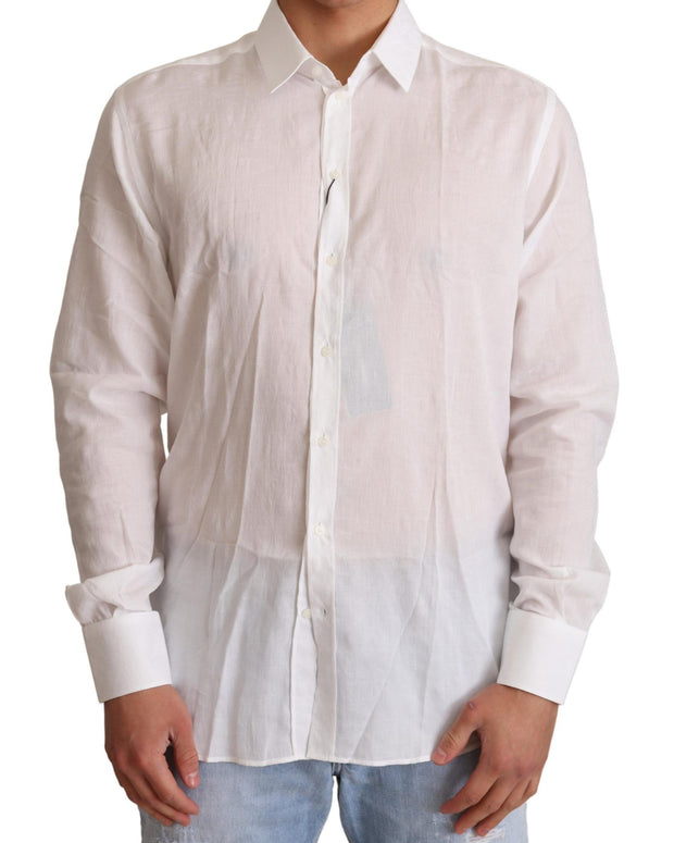 White Cotton Floral Pattern MARTINI Shirt