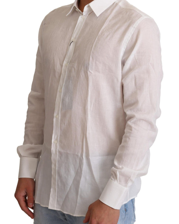 White Cotton Floral Pattern MARTINI Shirt