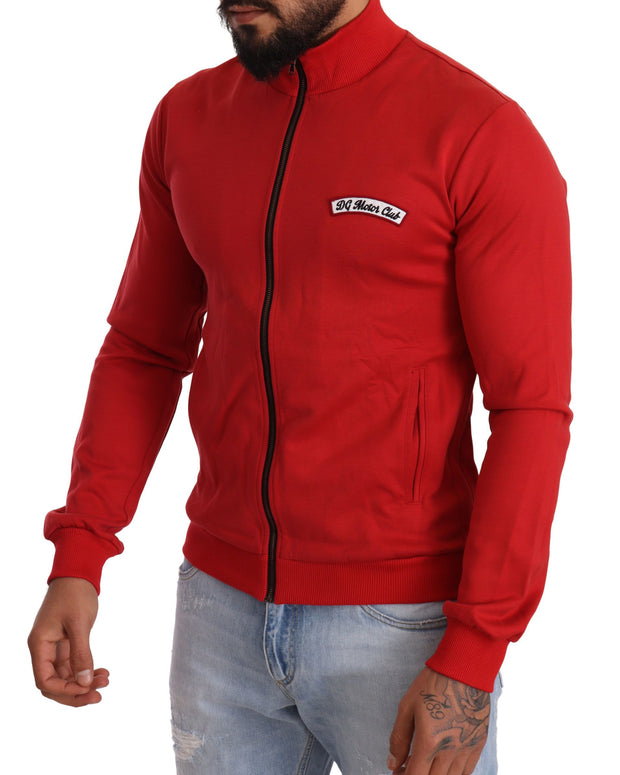 Red DG Motor Club Zipper Stretch Sweater