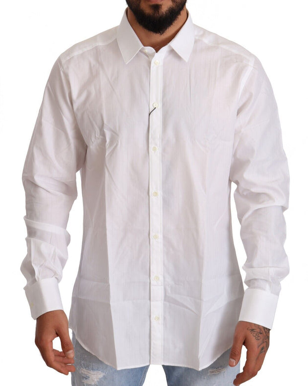 White Cotton Slim Fit Men MARTINI Shirt