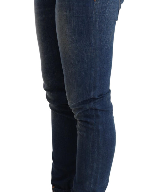 Chic Blue Washed Push-Up Skinny Jeans